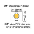 3M STERI-DRAPE Cesarean-Section Pouch with Loban 2 Incise Film, 35" x 30", 10/box, 4 box/case. MPN: 6657
