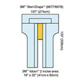3M STERI-DRAPE Cardiovascular Sheet, 107" x 133", Blue Fabric, 6/case. MPN: 6677