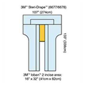 3M STERI-DRAPE Cardiovascular Sheet, 107" x 133", Blue Fabric, 6/case. MPN: 6677