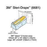 3M STERI-DRAPE Cardiovascular Sheet, 90" x 90", 8/case. MPN: 6681