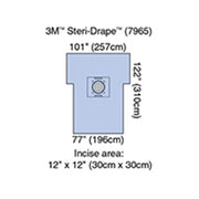 3M STERI-DRAPE Cesarean-Section Sheet with Incise Pouch, 77" x 122", 5/case. MPN: 7965