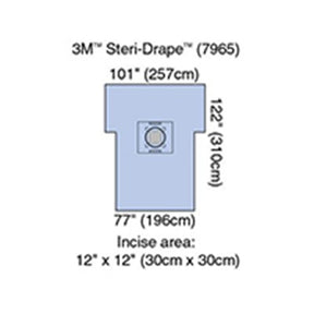 3M STERI-DRAPE Cesarean-Section Sheet with Incise Pouch, 77" x 122", 5/case. MPN: 7965