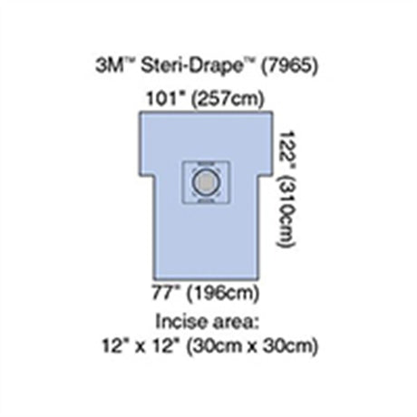 3M STERI-DRAPE Cesarean-Section Sheet with Incise Pouch, 77" x 122", 5/case. MPN: 7965