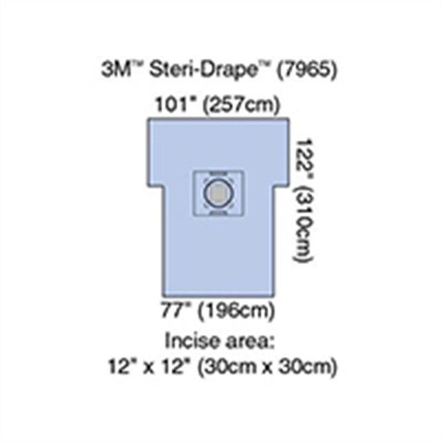 3M STERI-DRAPE Cesarean-Section Sheet with Incise Pouch, 77" x 122", 5/case. MPN: 7965