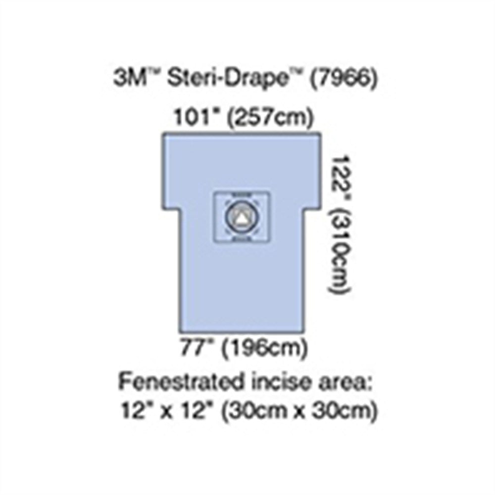 3M STERI-DRAPE Cesarean-Section Sheet with Aperture Pouch, 77" x 122", 5/case. MPN: 7966