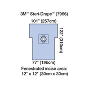 3M STERI-DRAPE Cesarean-Section Sheet with Aperture Pouch, 77" x 122", 5/case. MPN: 7966
