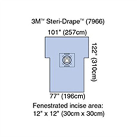 3M STERI-DRAPE Cesarean-Section Sheet with Aperture Pouch, 77" x 122", 5/case. MPN: 7966