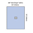 3M STERI-DRAPE Adhesive Aperture Drape, 59" x 72", Off-Centered Oval Aperture, 25/box, 2 box/case. MPN: 9031