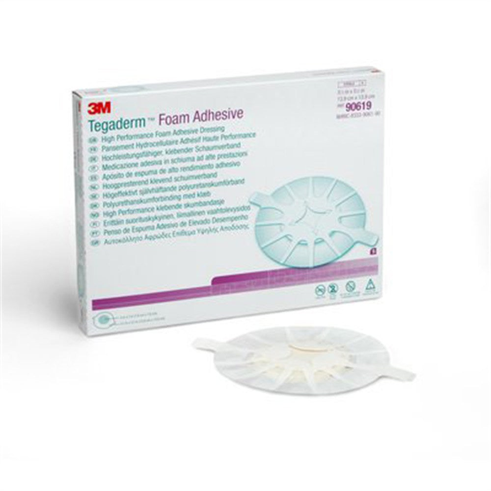 3M TEGADERM Foam Adhesive Dressing, 3" x 3", Heel Design, 5/bx, 4 bx/cs. MPN: 90619