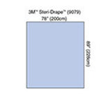 3M STERI-DRAPE Drape Sheet, 78" x 90", Absorbent Impervious Material, 20/box, 2 box/case. MPN: 9079