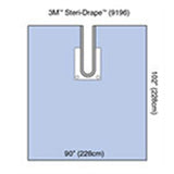 3M STERI-DRAPE Shoulder Split Sheet w/ Pouch, 90"x102", Fluid-Control Pouch with 2 Exit Ports. MPN: 9196