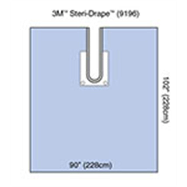 3M STERI-DRAPE Shoulder Split Sheet w/ Pouch, 90"x102", Fluid-Control Pouch with 2 Exit Ports. MPN: 9196