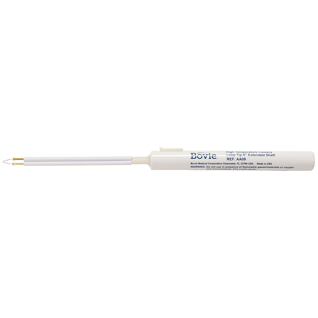 BOVIE Disposable Sterile Cautery, High Temp, Loop Tip with Extended 5" shaft, 2200 degree F, 10/box. MPN: AA09