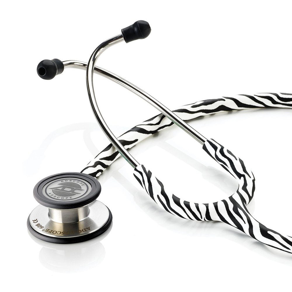 ADC ADSCOPE 608 Convertible Clinician Stethoscope, Zebra. MPN 608ZB