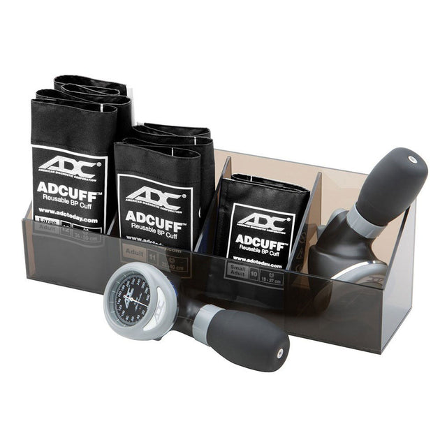 ADC General Practice MULTIKUF Kit, BLACK, 3 Cuffs (Small Adult, Adult Large Adult), with Tray. MPN 705GPK-BK