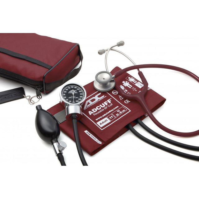 ADC PRO'S COMBO III Kit: 778 Pocket Aneroid, 603 Stethoscope, Burgundy. MPN 778-603-11ABD