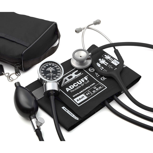 ADC PRO'S COMBO III Kit: 778 Pocket Aneroid, 603 Stethoscope, Black. MPN 778-603-11ABK