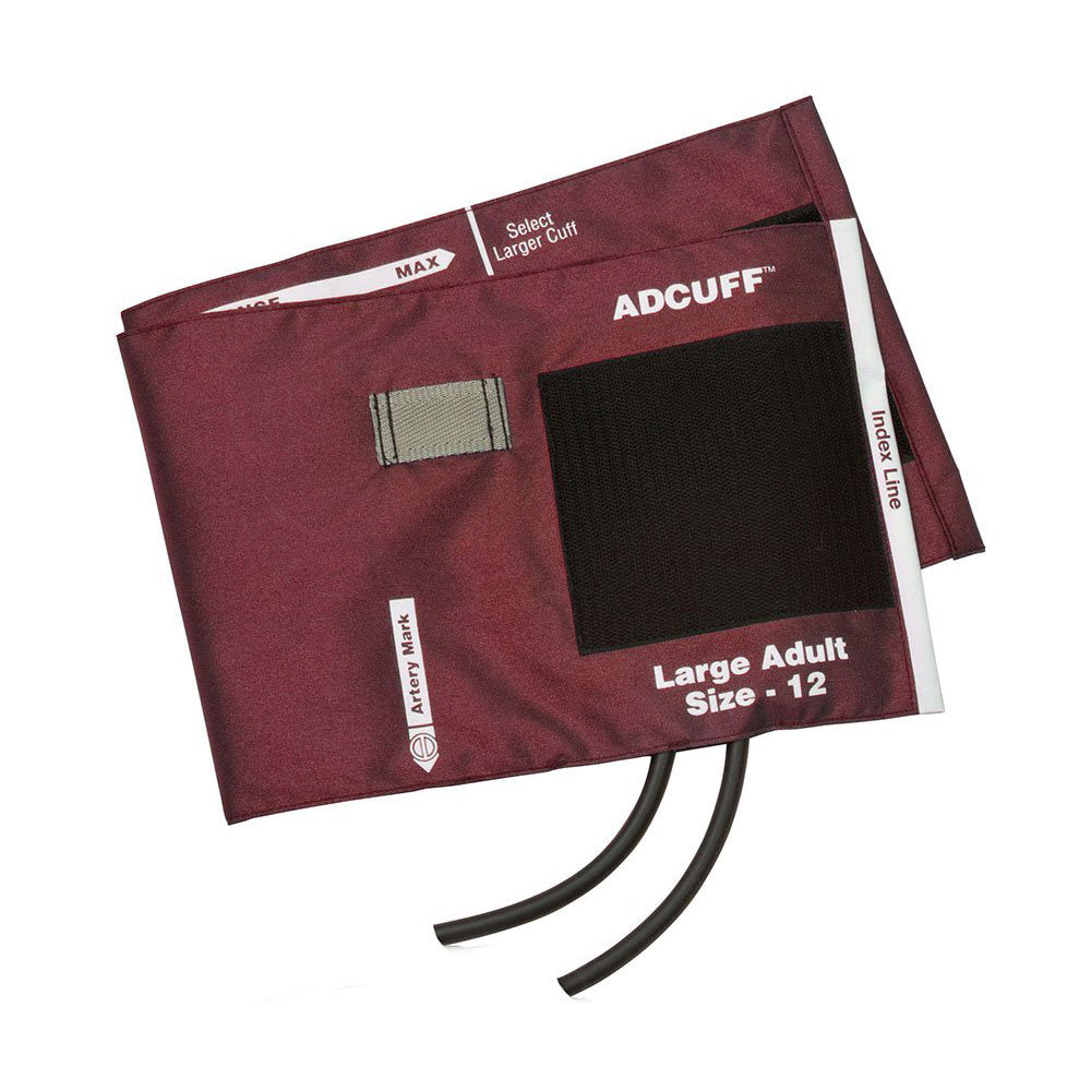 ADC ADCUFF Cuff & Bladder, 2 Tube, BARIATRIC, BURGUNDY. MPN 845-12BXBD-2