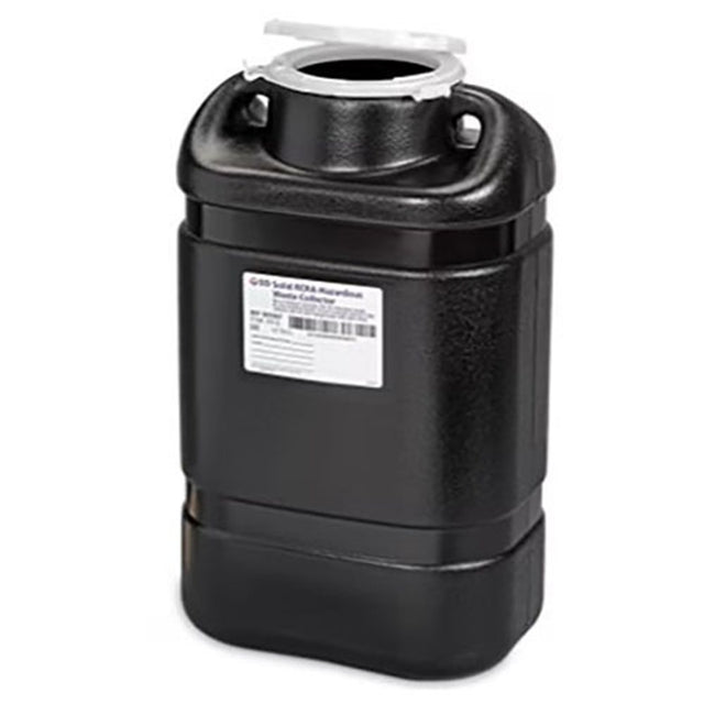 BD RCRA Hazardous Waste Container, 5 gal, Hinge Cap, Black (18 x 10.5 x 7.5), 8/case. MPN: 305067