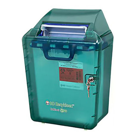 BD Recykleen Sharps Container Locking Wall Cabinet, 2/3 gal, Patient Room, Green. MPN: 305099