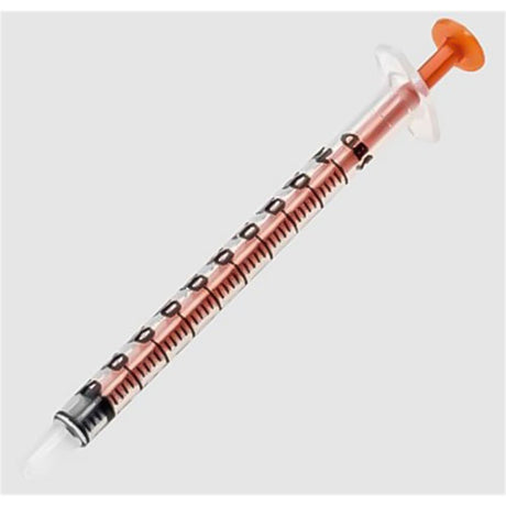 BD Oral Syringe, Amber, 1 mL with Tip Cap, 100/pk, 5 pk/cs. MPN: 305207