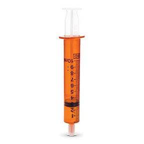 BD Oral Syringe, Amber, 10 mL with Tip Cap, 100/pk, 5 pk/cs. MPN: 305209