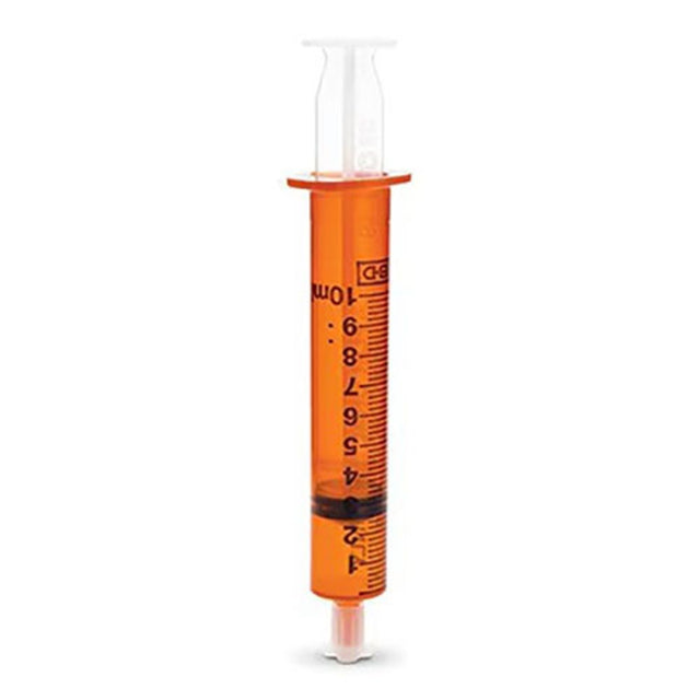 BD Oral Syringe, Amber, 10 mL with Tip Cap, 100/pk, 5 pk/cs. MPN: 305209