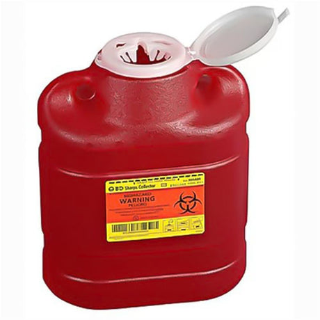 BD Sharps Collector, 6.9 Qt, Medium, Red, 12/case. MPN: 305489