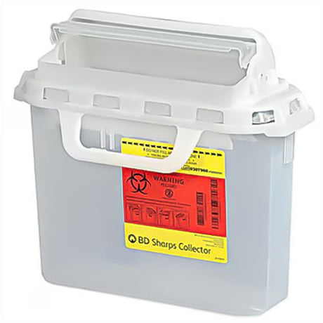 BD Patient/Exam Room Sharps Collector, 5.4 Qt, Natural, Horiz Entry, 10.75"x10.75"x4" CB Door. MPN: 305551