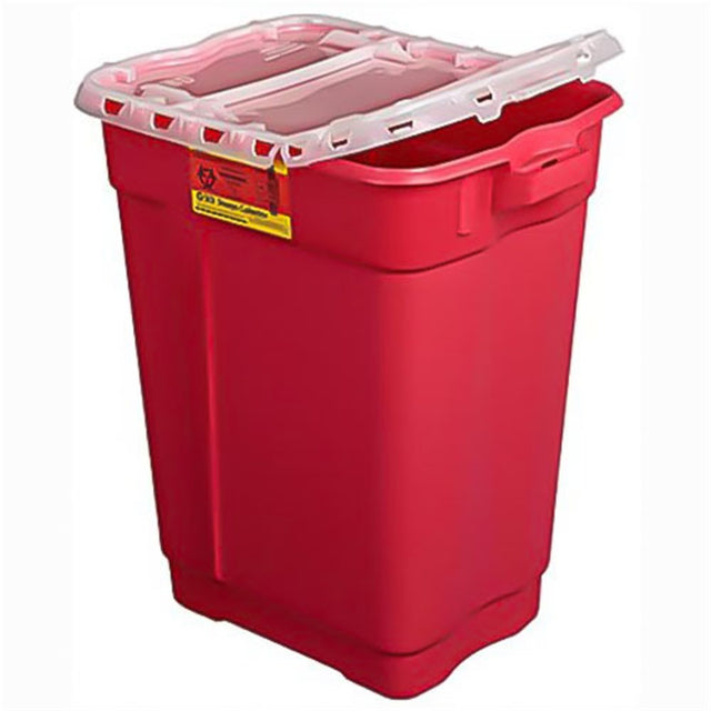 BD Sharps Collector, 17 Gal, Hinged Top, Red, 5/case. MPN: 305610