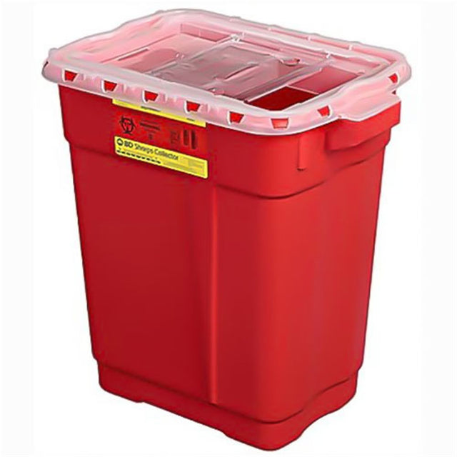 BD Sharps Collector, 9 Gal, Slide Top, Red, 8/case. MPN: 305616