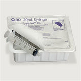 BD Syringe, 20mL w/ luer-Lok tip, Sterile Convenience Pak Tray, Latex Free (LF). MPN: 305617