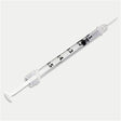 BD Tuberculin Syringe, -1/2mL w/ permanently attached needle, 27 G x -1/2", Regular Bevel. MPN: 305620