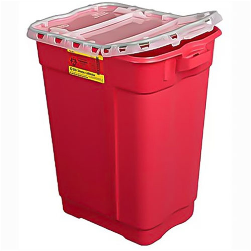 BD Sharps Collector, 17 Gal, Hinged Top Gasketed, Red, 5/case. MPN: 305665