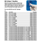 BD ECLIPSE 21 G x 1", 3mL, BD Luer-Lok Syringe w/ detachable needle, 50/box, 6 box/case. MPN: 305779 - Image 2