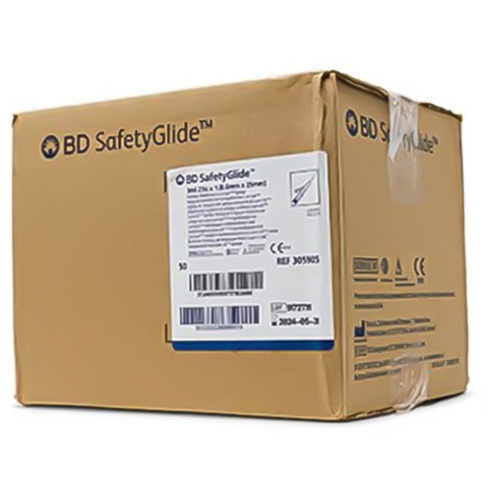 3mL BD SafetyGlide Syringe, 23 G x 1" Det Ndl, Intramuscular, Reg Bevel, 50/box, 8 box/case. MPN: 305905 - Image 2