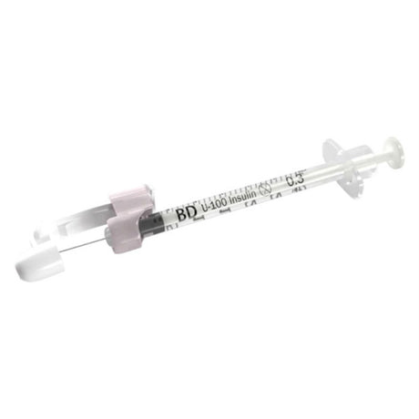 3/10 mL BD SafetyGlide Insulin Syringe w/ 31G TW 5/16" Needle, Perm Needle, 100/box, 4 box/case. MPN: 305937