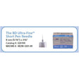 BD Ultra-Fine III, Short, 31G x 8mm, 100/box, 12 box/case. MPN: 320109