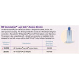 BD VACUTAINER Multiple Sample Luer Adapter, 100/box, 10 box/case. MPN: 367290
