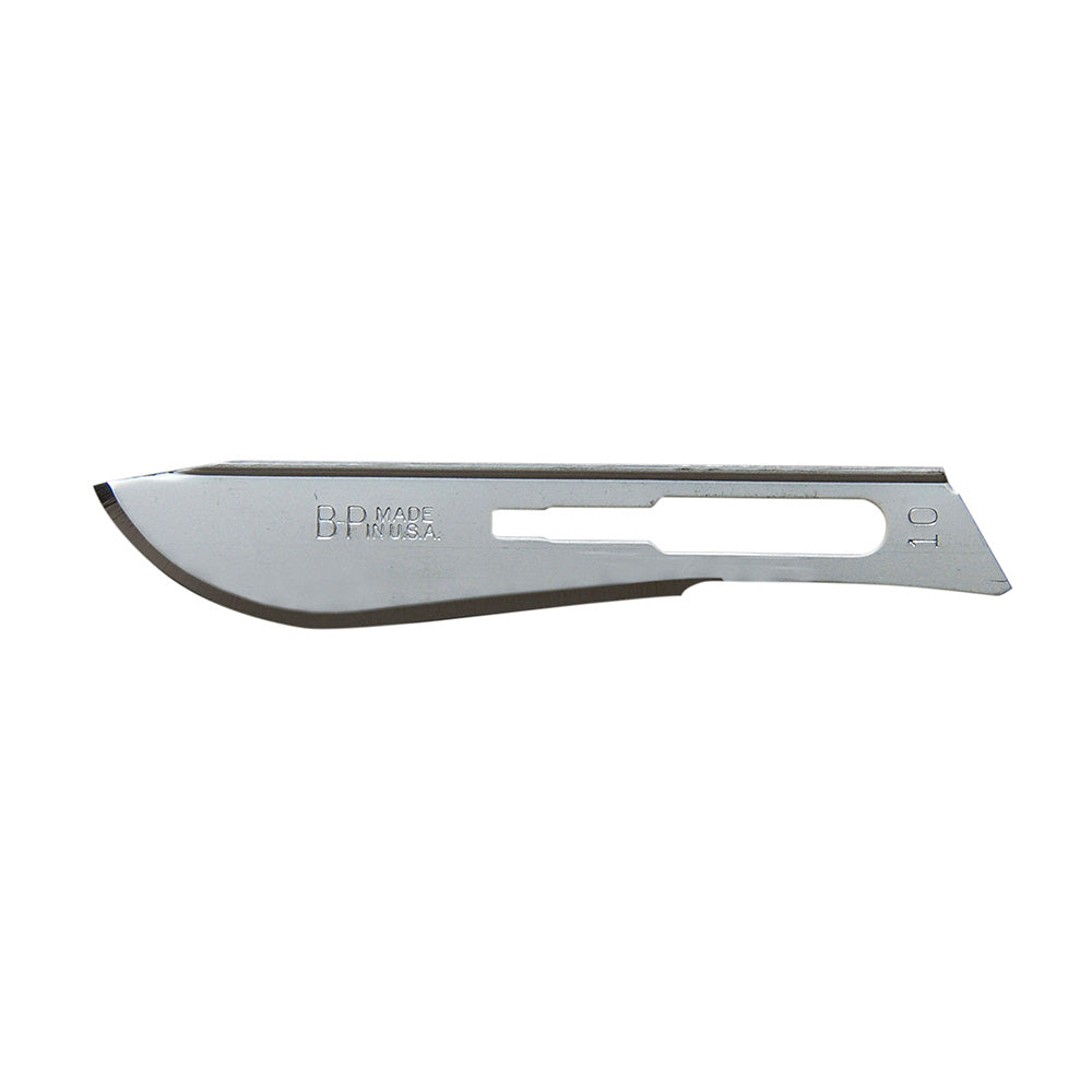 Aspen Bard-Parker Rib-Back Carbon Steel Blade, Sterile, Size 10, 50/box, 3 box/case. MPN: 371110