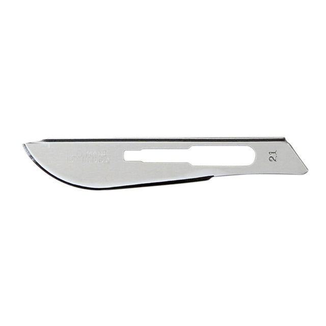 Aspen Bard-Parker Rib-Back Carbon Steel Blade, Sterile, Size 21, 50/box, 3 box/case. MPN: 371121