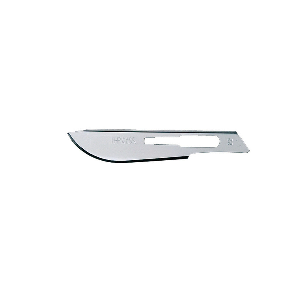 Aspen Bard-Parker Rib-Back Carbon Steel Blade, Sterile, Size 22, 50/box, 3 box/case. MPN: 371122