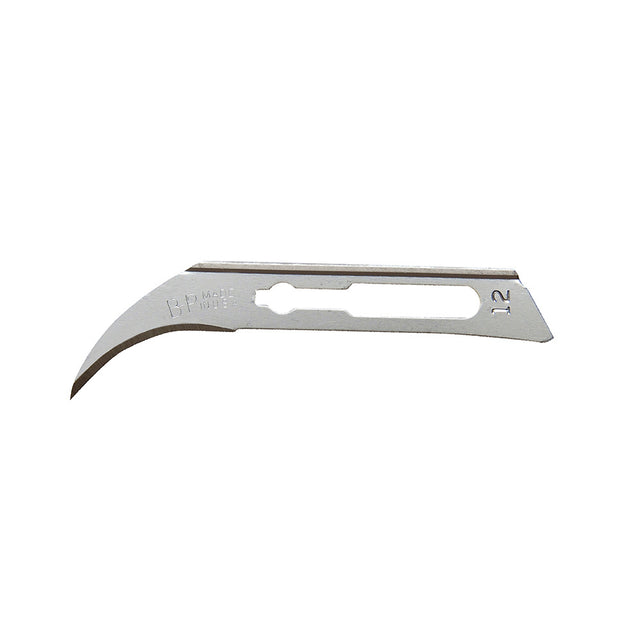 Aspen Bard-Parker Safetylock Blades- Sterile Rib-Back Carbon Steel Blades, Size 12, 50/box, 3 box/case. MPN: 371152