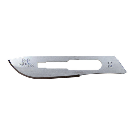 Aspen Bard-Parker Stainless Steel Blade, Sterile, Size 20, 50/box, 3 box/case. MPN: 371220