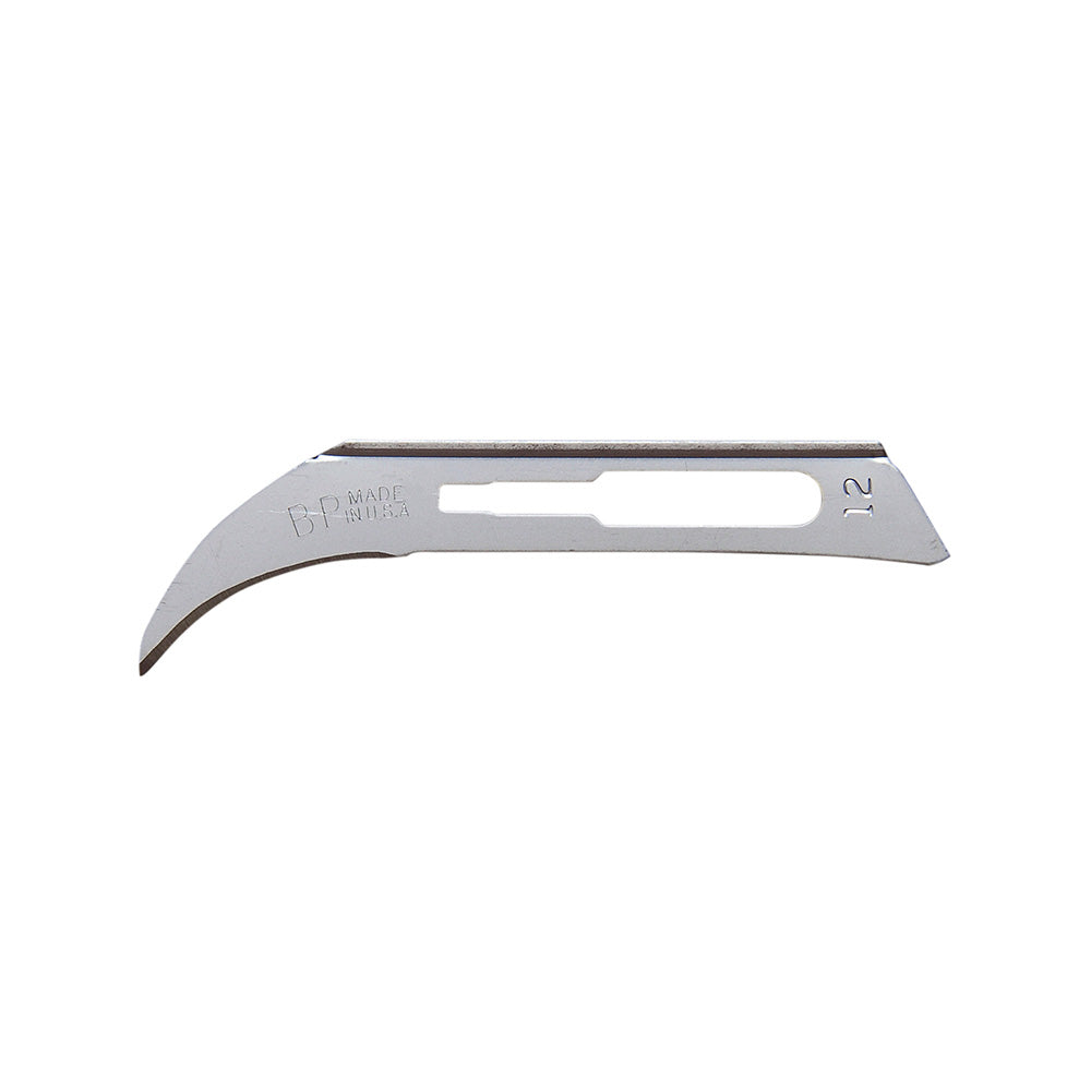 Aspen Bard-Parker Rib-Back Carbon Steel Blade, Non-Sterile, Size 12, 6/strip, 25 strips/case. MPN: 371312