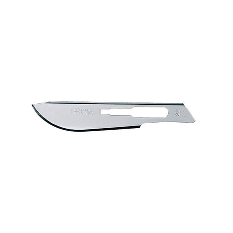 Aspen Bard-Parker Rib-Back Carbon Steel Blade, Non-Sterile, Size 22, 6/strip, 25 strips/case. MPN: 371322