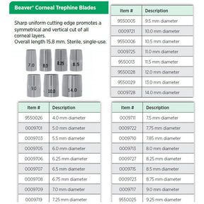 Beaver Corneal Trephine Blade, 7.75 mm Diameter. MPN: 0009722
