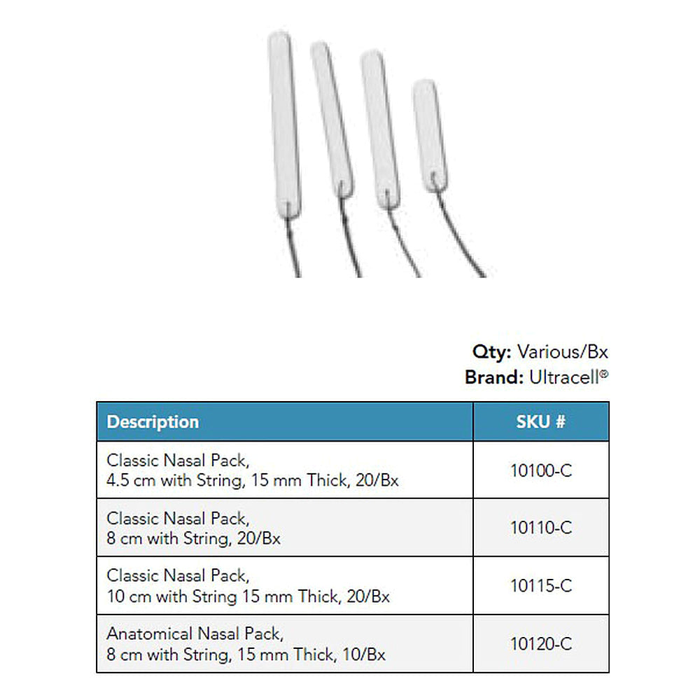 Ultracell Classic Nasal Pack with String, 8 cm. MPN: 10110-C
