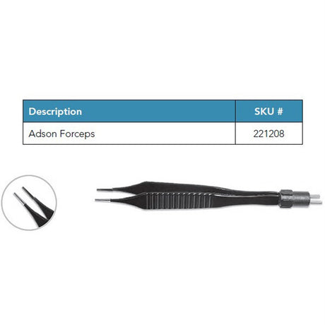 Wet-Field Bipolar Forceps, Adson, Reusable. MPN: 221208