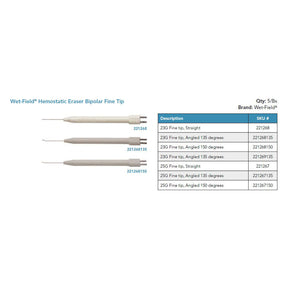 Wet-Field Hemostatic Eraser, Bipolar, 23G Fine Tip, Straight. MPN: 221268
